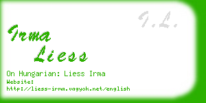 irma liess business card